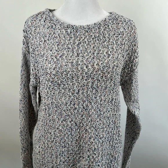 Denim & Co Womens Naturals Boatneck Sweater Top Multi Color Size XS Coastal - Picture 2 of 8